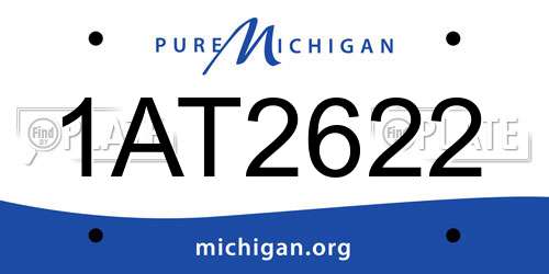 1AT2622 Michigan License Plate