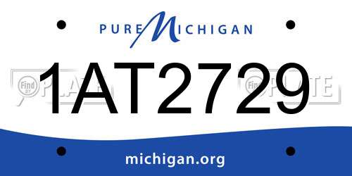 1AT2729 Michigan License Plate
