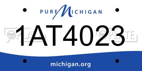 1AT4023 Michigan License Plate