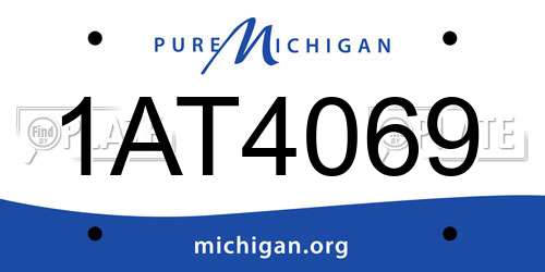 1AT4069 Michigan License Plate