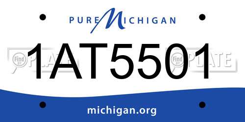 1AT5501 Michigan License Plate