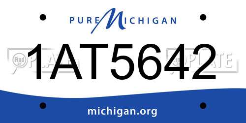1AT5642 Michigan License Plate