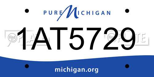 1AT5729 Michigan License Plate