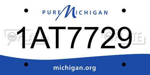 1AT7729 Michigan License Plate
