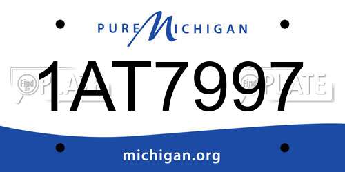 1AT7997 Michigan License Plate