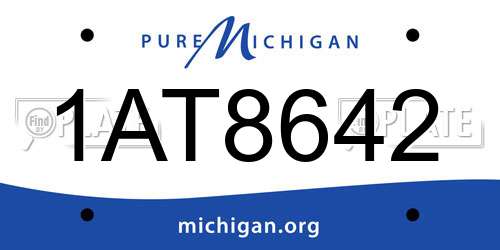 1AT8642 Michigan License Plate