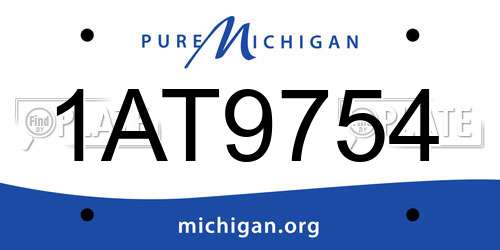 1AT9754 Michigan License Plate