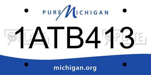1ATB413 Michigan License Plate