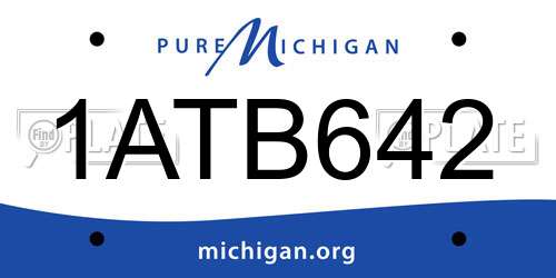 1ATB642 Michigan License Plate