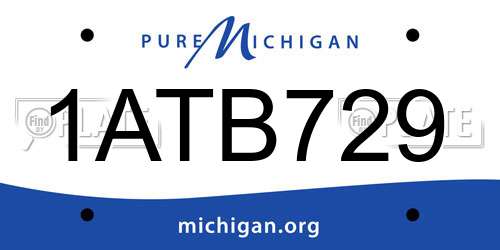1ATB729 Michigan License Plate