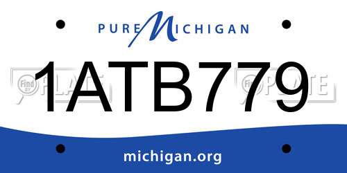 1ATB779 Michigan License Plate