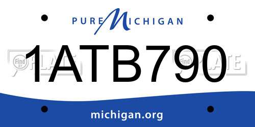 1ATB790 Michigan License Plate