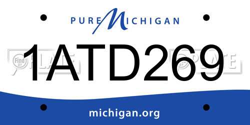 1ATD269 Michigan License Plate