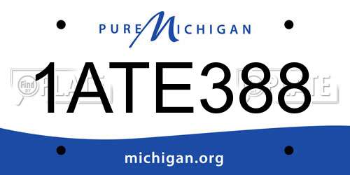 1ATE388 Michigan License Plate