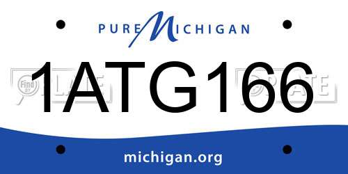 1ATG166 Michigan License Plate