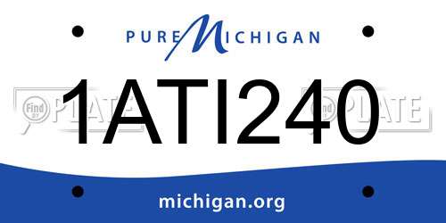 1ATI240 Michigan License Plate