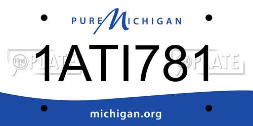 1ATI781 Michigan License Plate