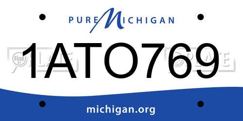 1ATO769 Michigan License Plate