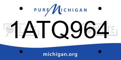 1ATQ964 Michigan License Plate