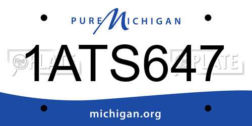 1ATS647 Michigan License Plate
