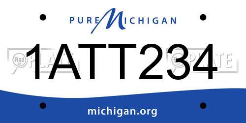 1ATT234 Michigan License Plate