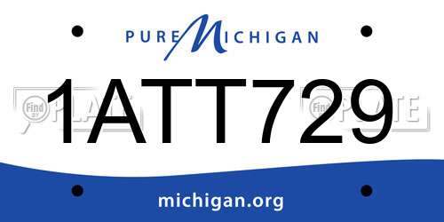 1ATT729 Michigan License Plate