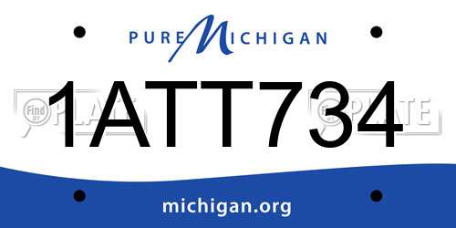 1ATT734 Michigan License Plate