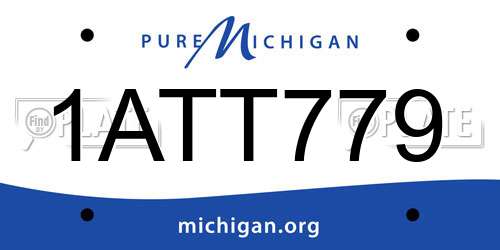 1ATT779 Michigan License Plate