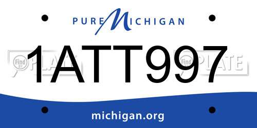 1ATT997 Michigan License Plate