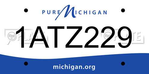 1ATZ229 Michigan License Plate
