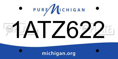 1ATZ622 Michigan License Plate