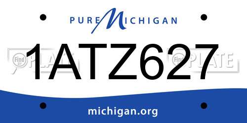 1ATZ627 Michigan License Plate