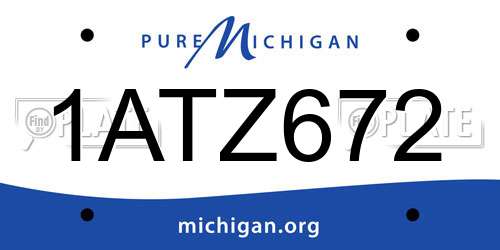 1ATZ672 Michigan License Plate