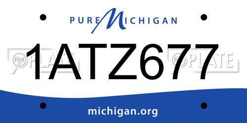 1ATZ677 Michigan License Plate