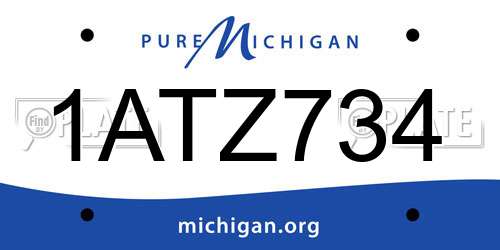 1ATZ734 Michigan License Plate