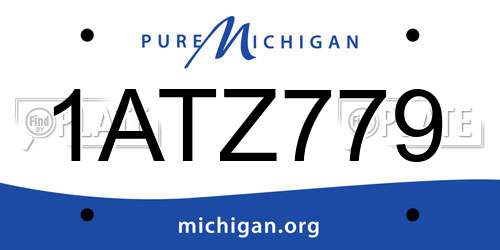 1ATZ779 Michigan License Plate