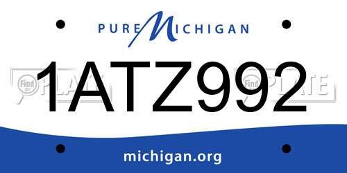 1ATZ992 Michigan License Plate