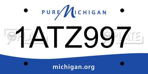 1ATZ997 Michigan License Plate