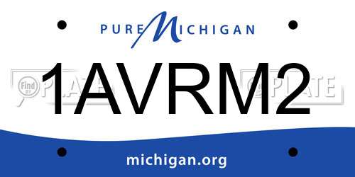 1AVRM2 Michigan License Plate