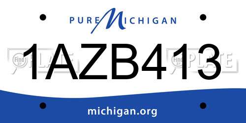 1AZB413 Michigan License Plate