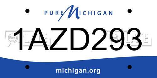 1AZD293 Michigan License Plate