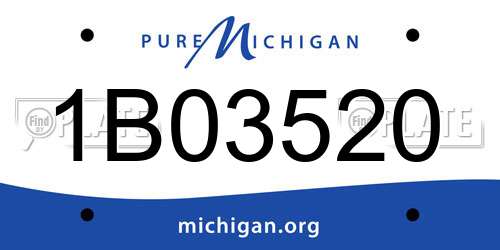 1B03520 Michigan License Plate