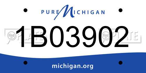 1B03902 Michigan License Plate