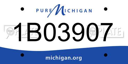 1B03907 Michigan License Plate