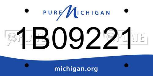 1B09221 Michigan License Plate