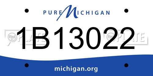 1B13022 Michigan License Plate