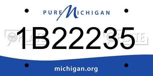 1B22235 Michigan License Plate