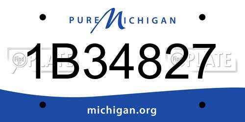 1B34827 Michigan License Plate