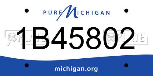 1B45802 Michigan License Plate