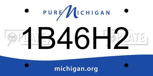 1B46H2 Michigan License Plate